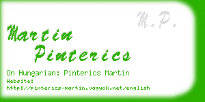 martin pinterics business card